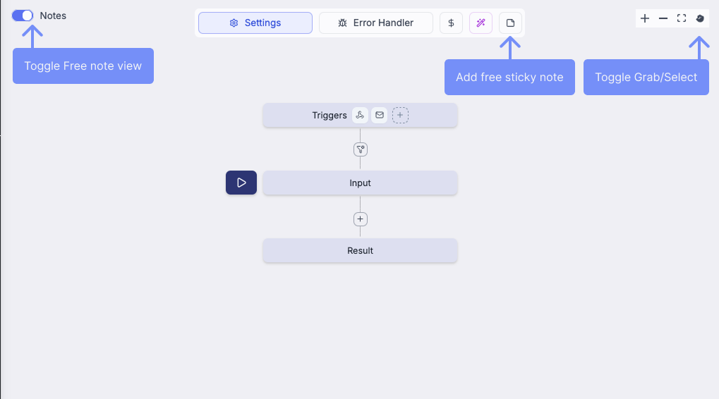 Sticky notes interface